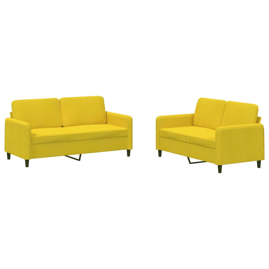 2-delige Loungeset fluweel geel Geel