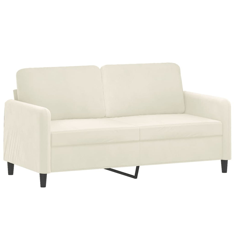 2-Delige Loungeset Fluweel Kleurig Crème