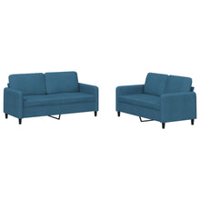 2-Delige Loungeset Fluweel Blauw met kussens
