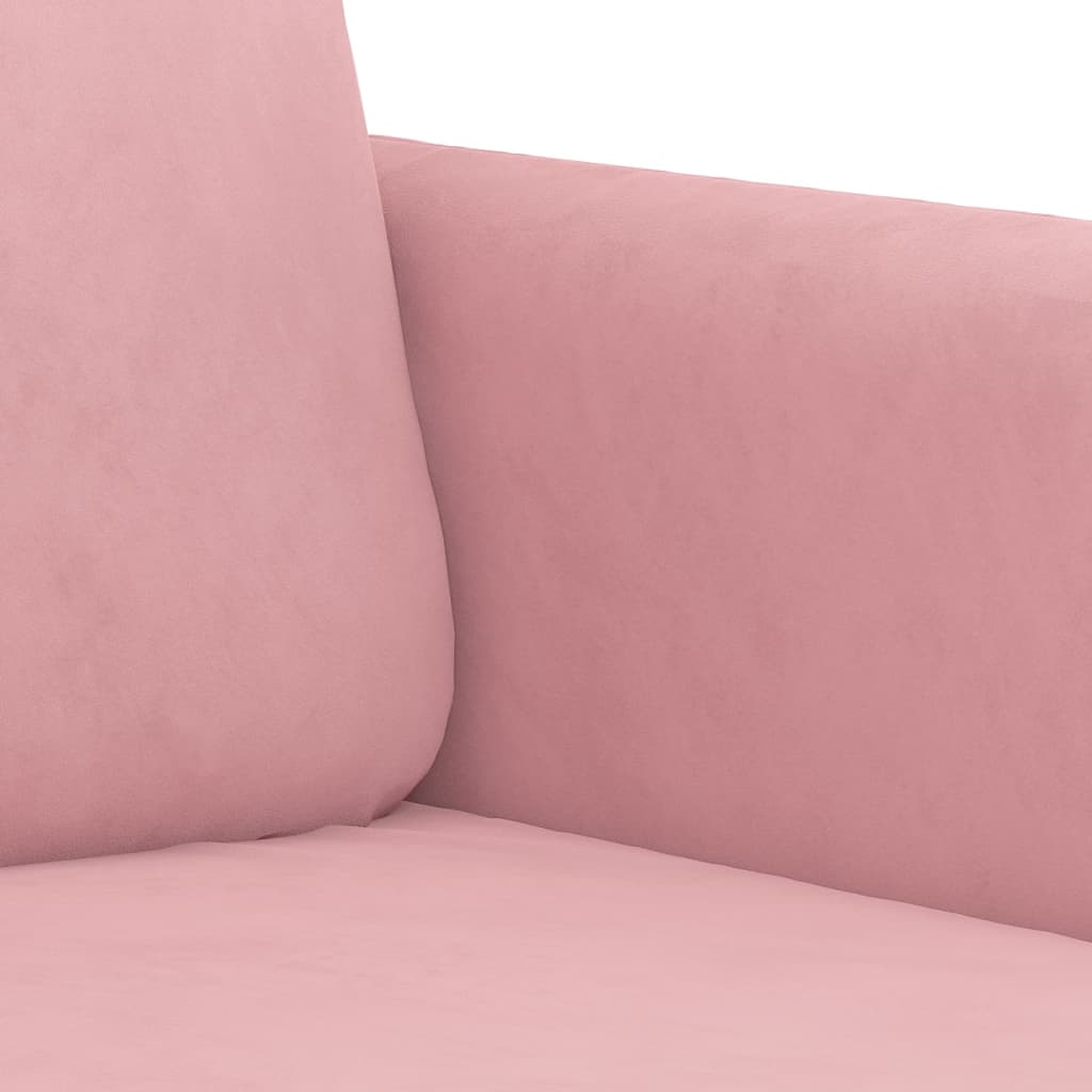 3-Delige Loungeset Fluweel Roze met kussens en voetenbankje