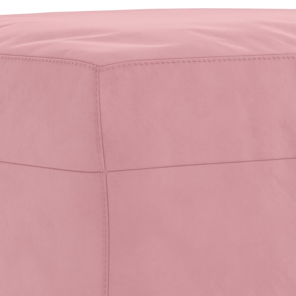 3-Delige Loungeset Fluweel Roze met kussens en voetenbankje