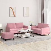 Loungeset 3-delig fluweel roze