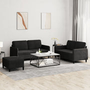 Loungeset 3-delig fluweel zwart