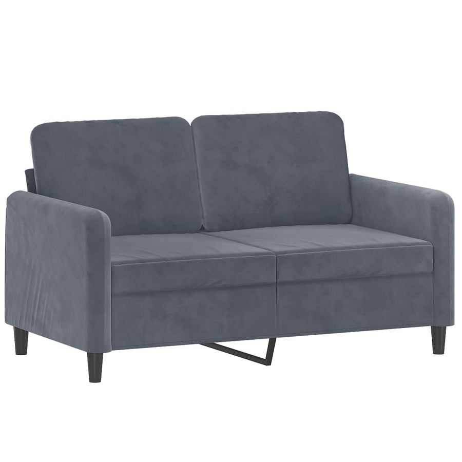 2-Delige Loungeset Fluweel Donkergrijs met kussens