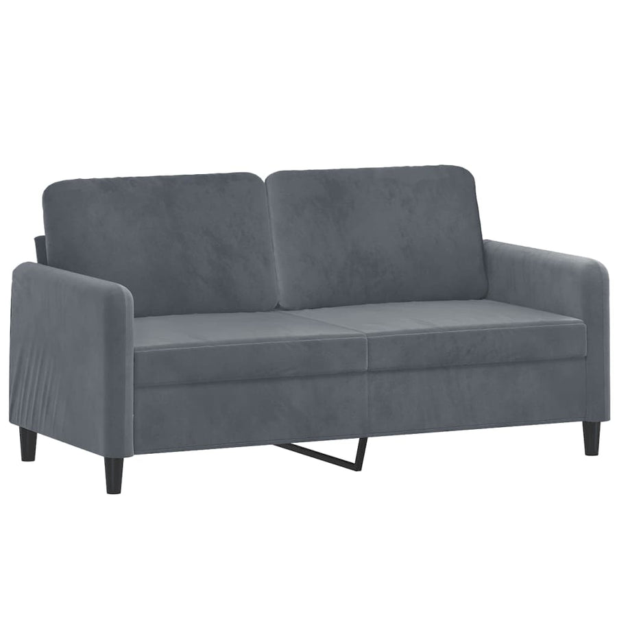 2-Delige Loungeset Fluweel Donkergrijs met kussens