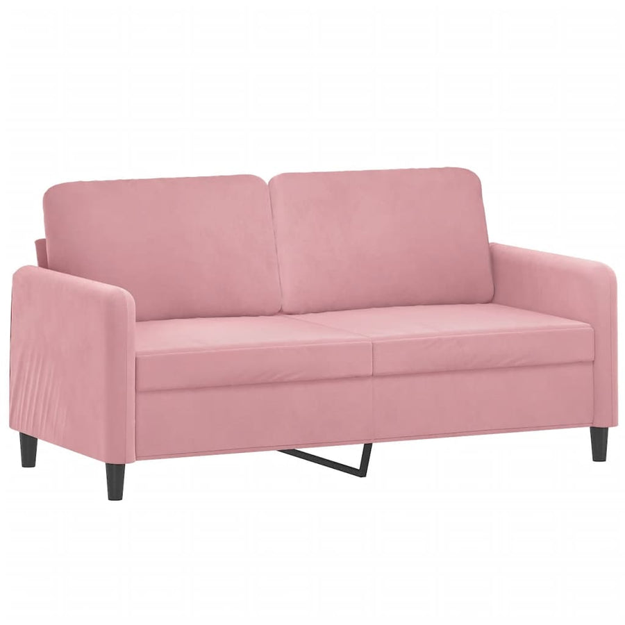 2-delige Loungeset met kussens fluweel roze