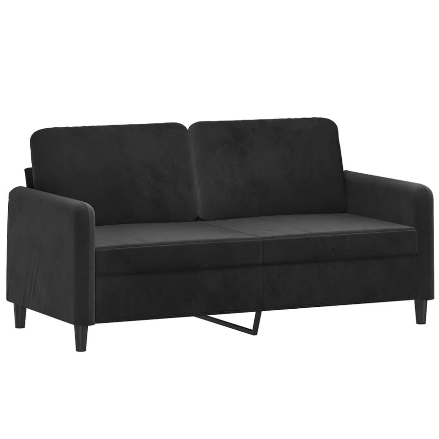 2-Delige Loungeset Fluweel Zwart met kussens