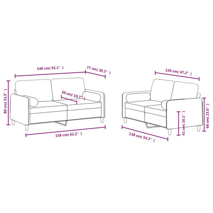 2-Delige Loungeset Fluweel Zwart met kussens