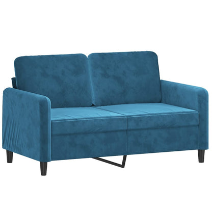 2-delige Loungeset met kussens fluweel blauw Blauw met kussens
