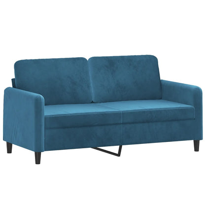 2-delige Loungeset met kussens fluweel blauw Blauw met kussens