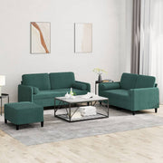 Loungeset 3-delig fluweel donkergroen