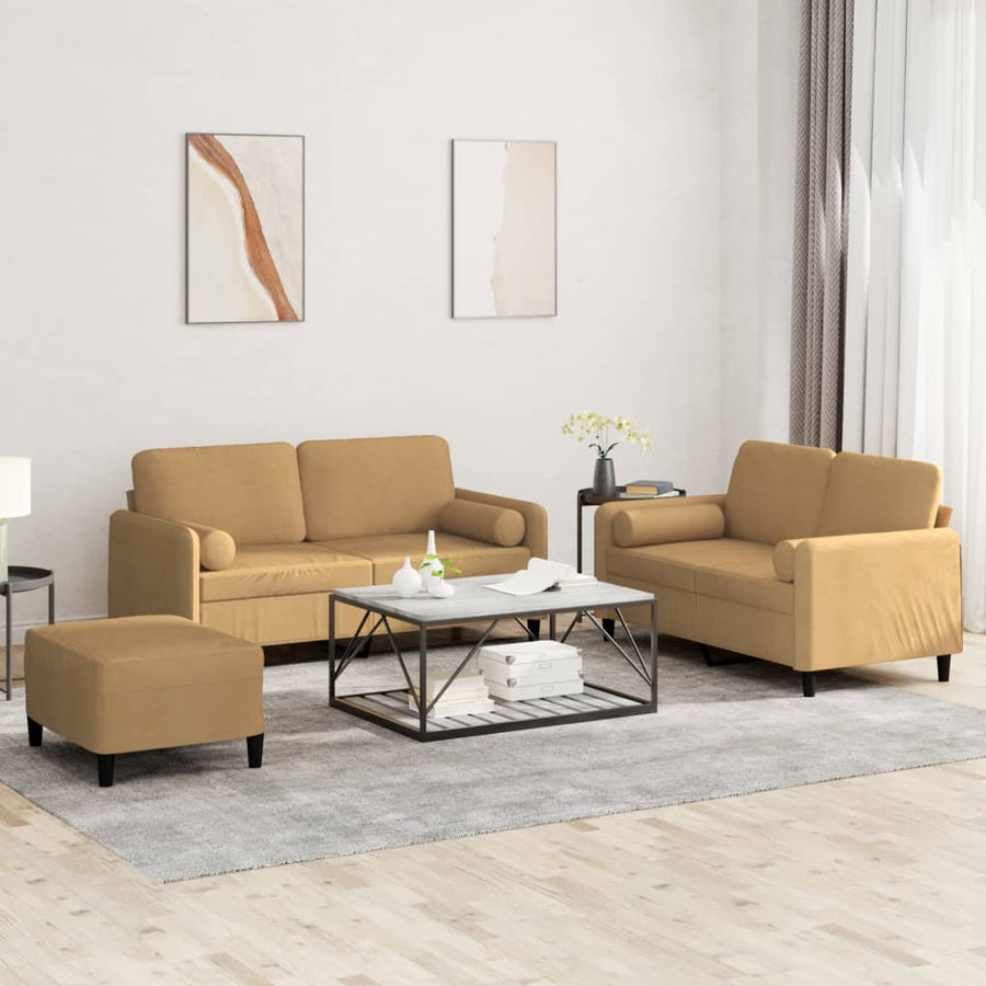 3-Delige Loungeset Met Kussens Fluweel 10