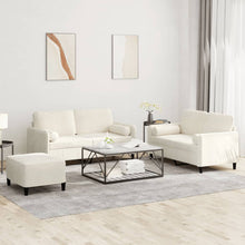 3-Delige Loungeset Met Kussens Fluweel Kleurig Crème