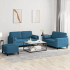 3-delige Loungeset met kussens fluweel blauw