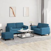 Loungeset 3-delig fluweel blauw