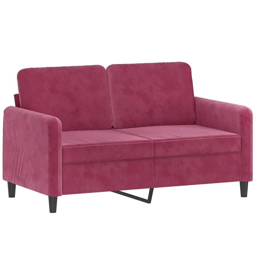 2-Delige Loungeset Fluweel Wijnrood met kussens