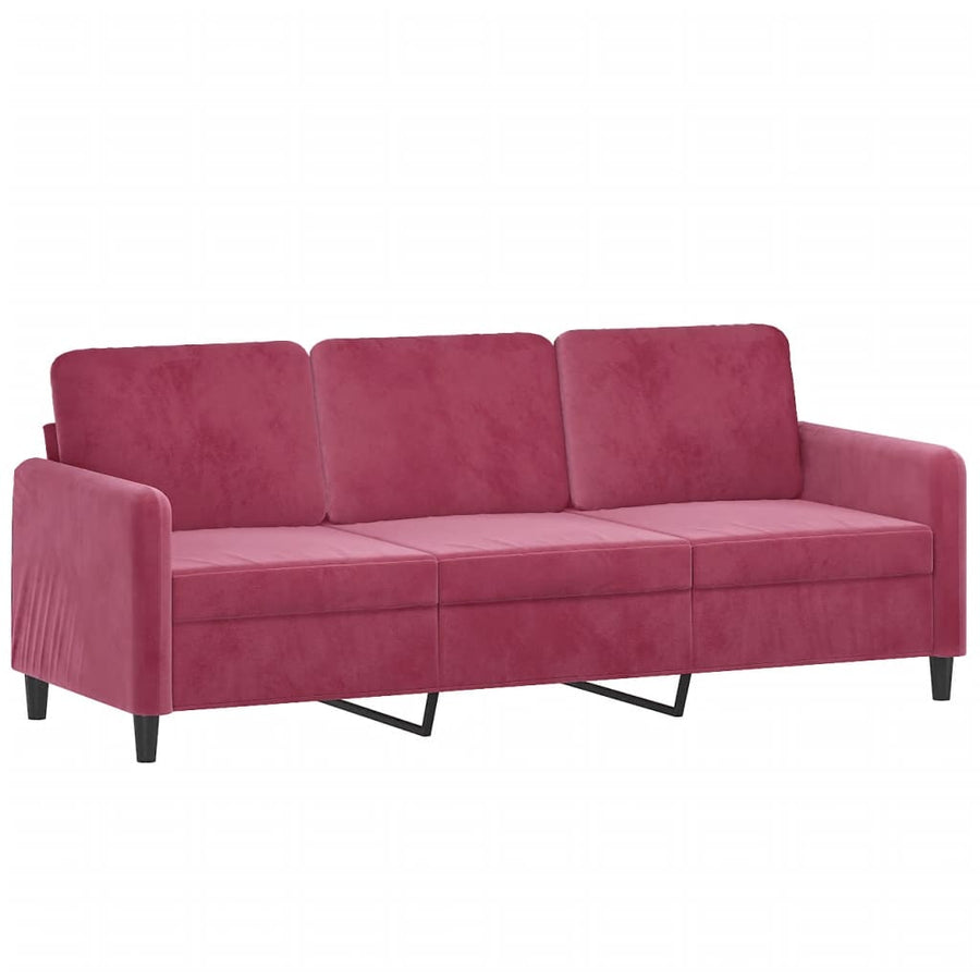 2-Delige Loungeset Fluweel Wijnrood met kussens