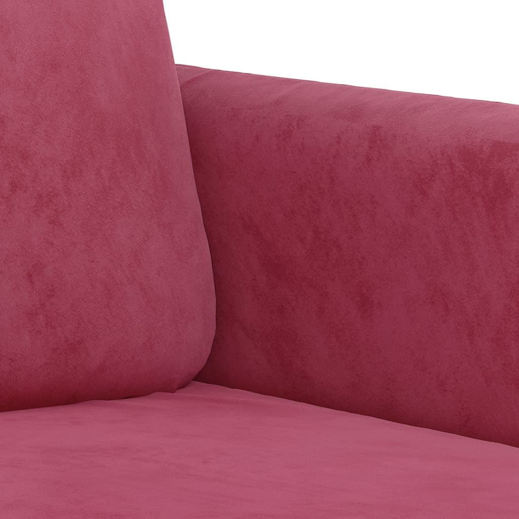 2-Delige Loungeset Fluweel Wijnrood met kussens