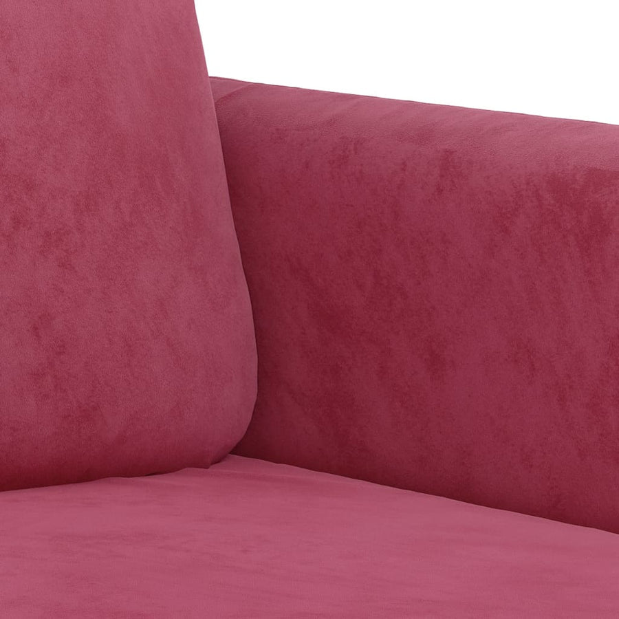 2-Delige Loungeset Fluweel Wijnrood met kussens