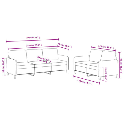 2-Delige Loungeset Fluweel Bruin met kussens