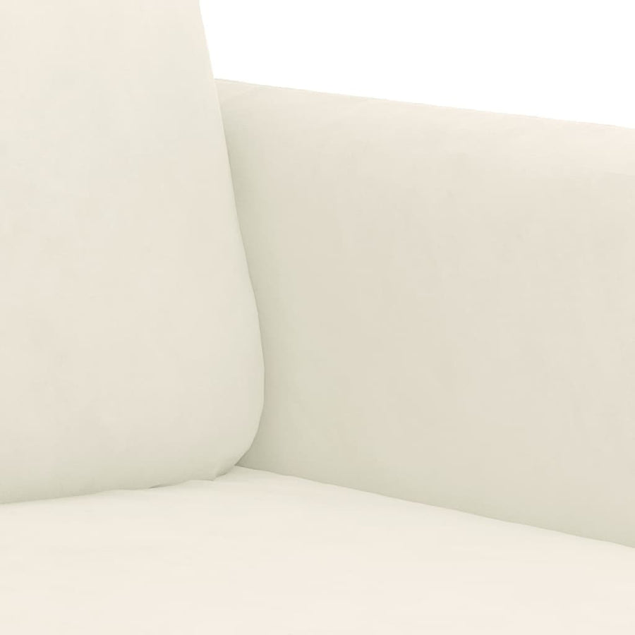 2-delige Loungeset fluweel crèmekleurig Crème met kussens