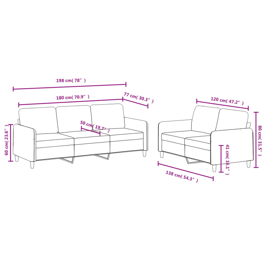 2-delige Loungeset fluweel blauw Blauw met kussens