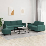Loungeset 3-delig fluweel donkergroen
