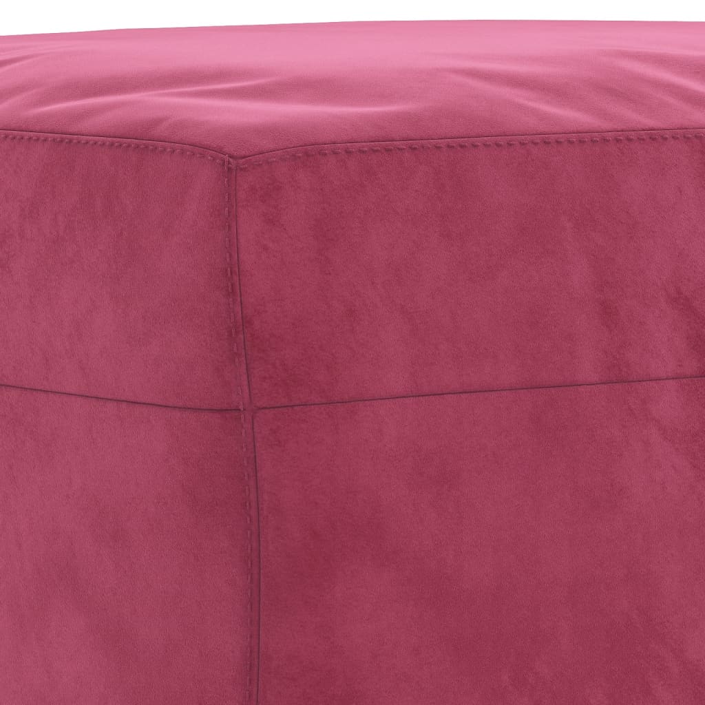 3-delige Loungeset fluweel wijnrood