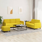 Loungeset 3-delig fluweel geel