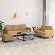 Loungeset 3-delig fluweel bruin