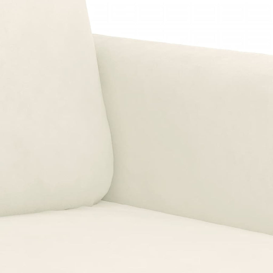 3-delige Loungeset fluweel crèmekleurig