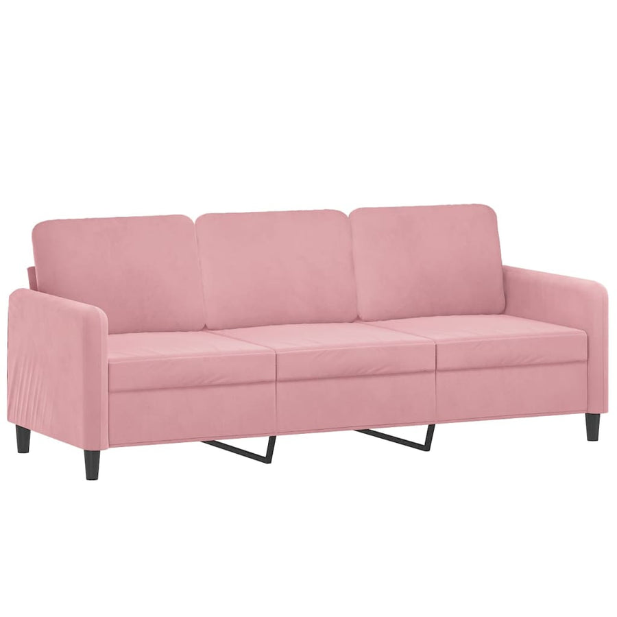 2-delige Loungeset met kussens fluweel roze