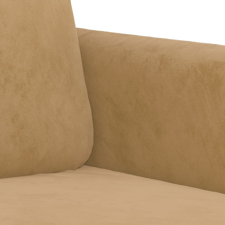 2-delige Loungeset met kussens fluweel bruin Bruin met kussens