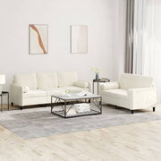 2-piece Lounge Set with Cushions Velvet Cream