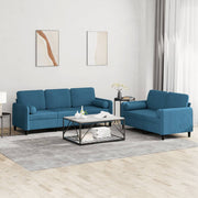 Loungeset 2-delig fluweel blauw 138x77x80 cm en 198x77x80 cm