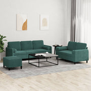 Loungeset 3-delig fluweel donkergroen
