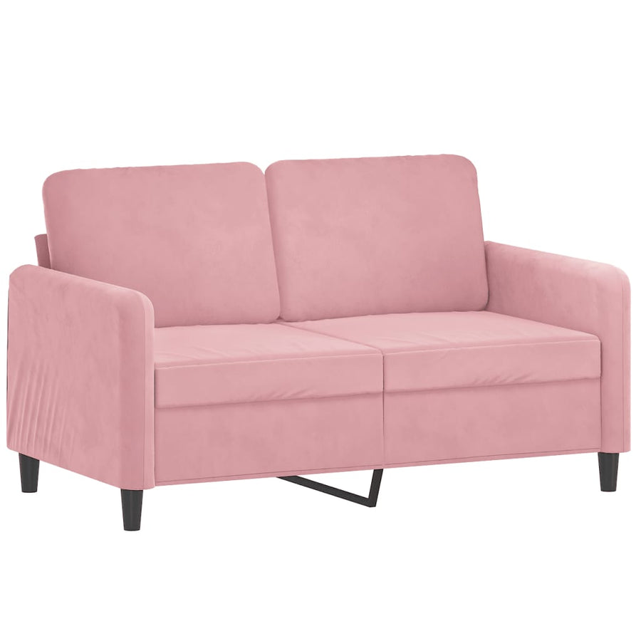 3-delige Loungeset met kussens fluweel roze