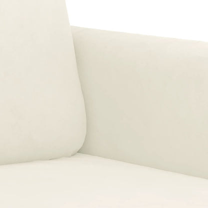 3-delige Loungeset met kussens fluweel crèmekleurig