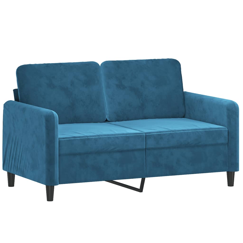 3-delige Loungeset met kussens fluweel blauw Blauw