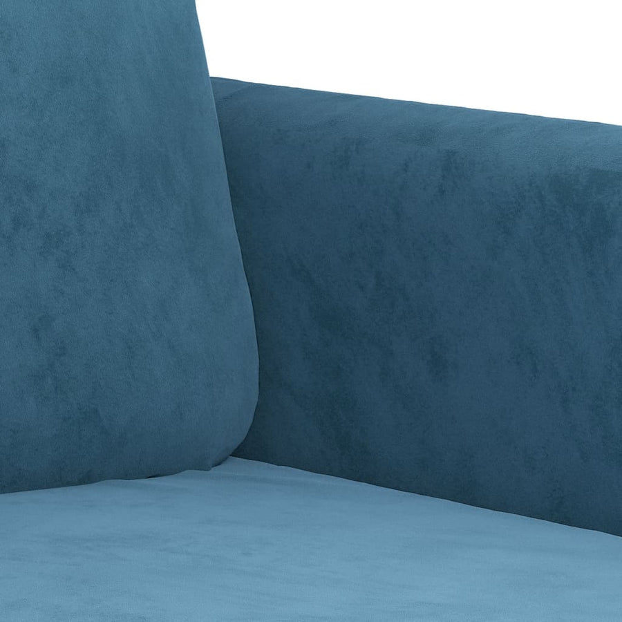 3-delige Loungeset met kussens fluweel blauw Blauw