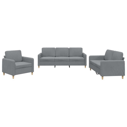 3-Delige Loungeset Stof Lichtgrijs met kussens