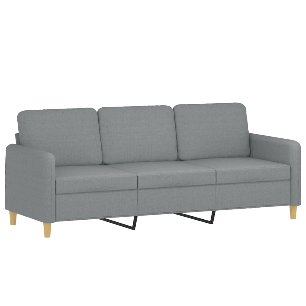 3-Delige Loungeset Stof Lichtgrijs met kussens
