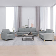 Loungeset 3-delig stof lichtgrijs