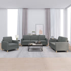 Loungeset 3-delig donkergrijs stof