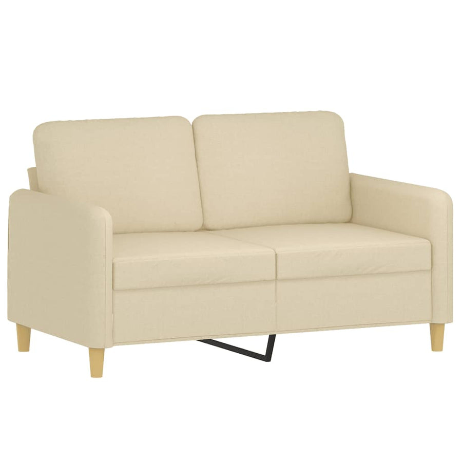 3-delige Loungeset met kussens stof crèmekleurig Crème met kussens