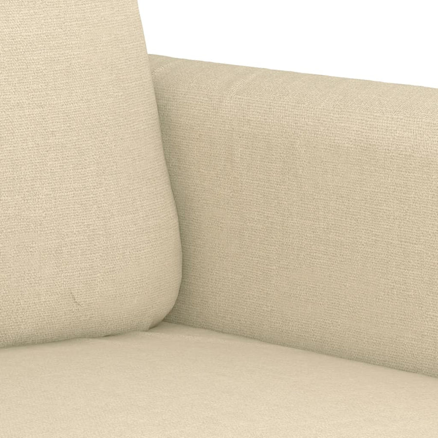 3-delige Loungeset met kussens stof crèmekleurig Crème met kussens