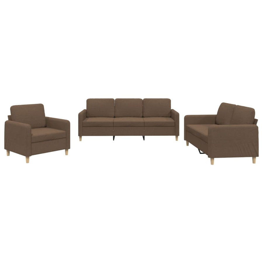 4-Delige Loungeset Stof Bruin met kussens