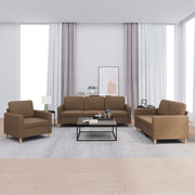 Loungeset 4-delig stof bruin