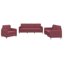 3-Delige Loungeset Met Kussens Stof Wijnrood