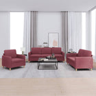 Loungeset 3-delig stof wijnrood